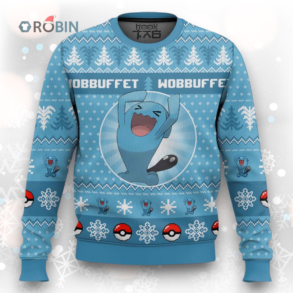 Pokemon Gen 2 Wobbuffet Ugly Christmas Sweater Pokemon Gen 2 Wobbuffet Ugly Christmas Sweater