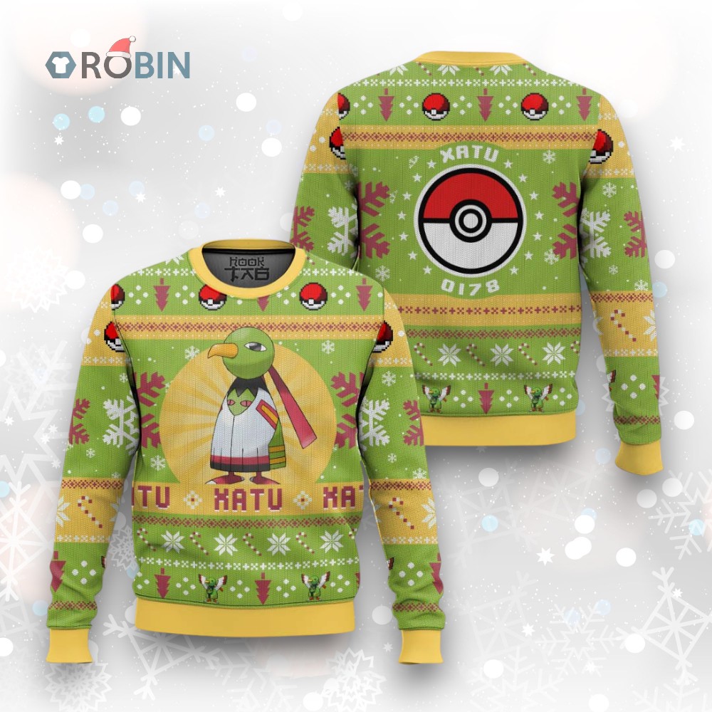 Pokemon Gen 2 Xatu Ugly Christmas Sweater Pokemon Gen 2 Xatu Ugly Christmas Sweater