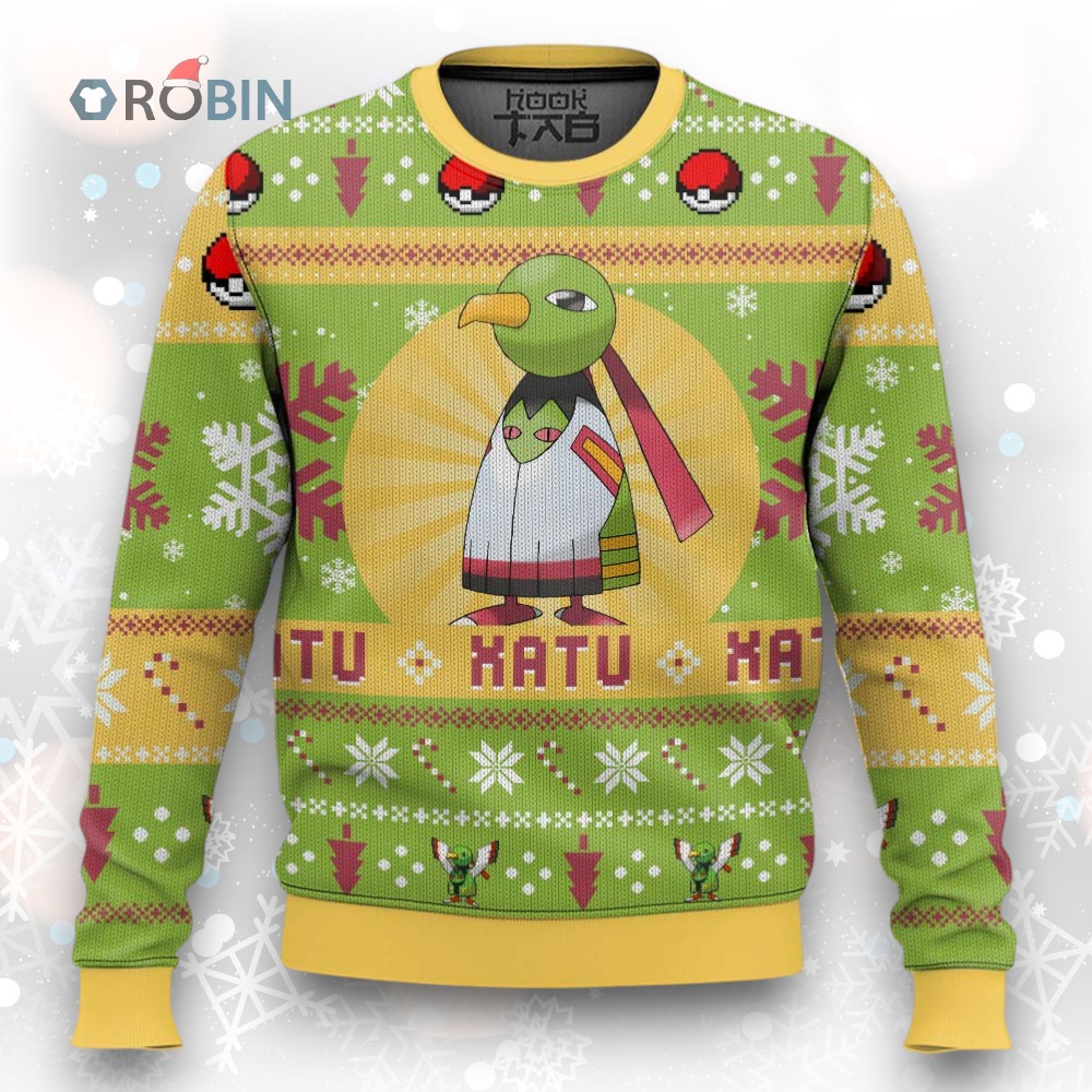 Pokemon Gen 2 Xatu Ugly Christmas Sweater Pokemon Gen 2 Xatu Ugly Christmas Sweater