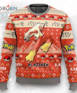 Pokemon Gen 3 Blaziken Ugly Christmas Sweater