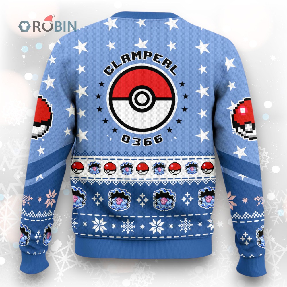 Pokemon Gen 3 Clamperl Ugly Christmas Sweater Pokemon Gen 3 Clamperl Ugly Christmas Sweater