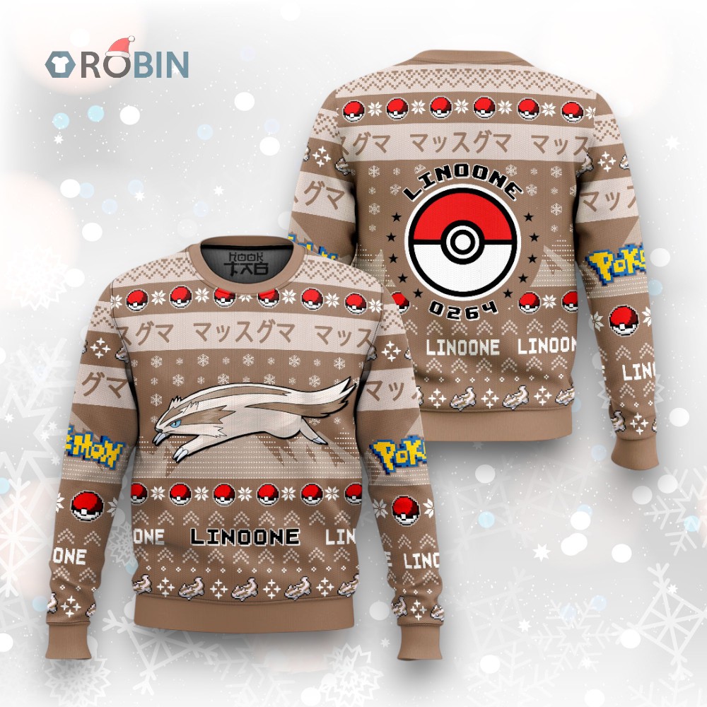 Pokemon Gen 3 Linoone Ugly Christmas Sweater Pokemon Gen 3 Linoone Ugly Christmas Sweater