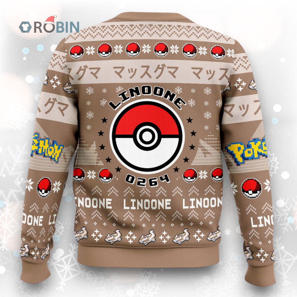 Pokemon Gen 3 Linoone Ugly Christmas Sweater Pokemon Gen 3 Linoone Ugly Christmas Sweater