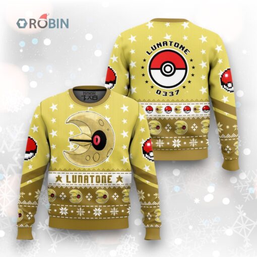 Pokemon Gen 3 Lunatone Ugly Christmas Sweater