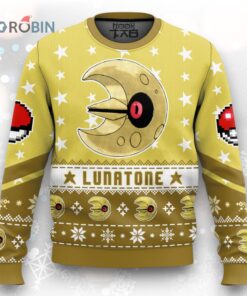 Pokemon Gen 3 Lunatone Ugly Christmas Sweater