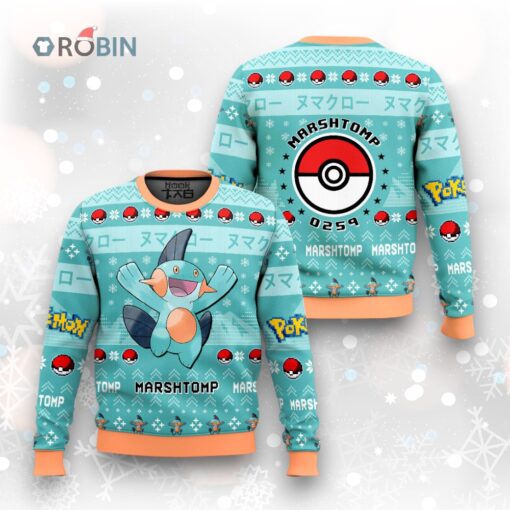 Pokemon Gen 3 Marshtomp Ugly Christmas Sweater