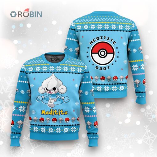 Pokemon Gen 3 Meditite Ugly Christmas Sweater
