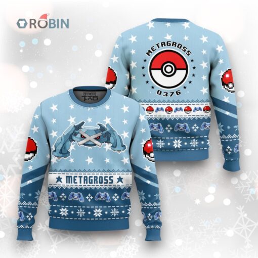 Pokemon Gen 3 Metagross Ugly Christmas Sweater