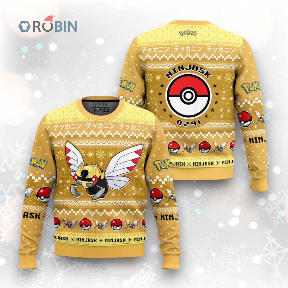 Pokemon Gen 3 Ninjask Ugly Christmas Sweater Pokemon Gen 3 Ninjask Ugly Christmas Sweater