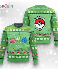Pokemon Gen 3 Roselia Christmas Sweater   Cute & Festive Ugly Sweater Design