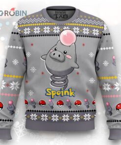 Pokemon Gen 3 Spoink Ugly Christmas Sweater