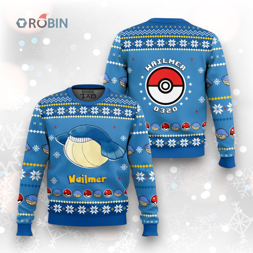 Pokemon Gen 3 Wailmer Ugly Christmas Sweater Pokemon Gen 3 Wailmer Ugly Christmas Sweater