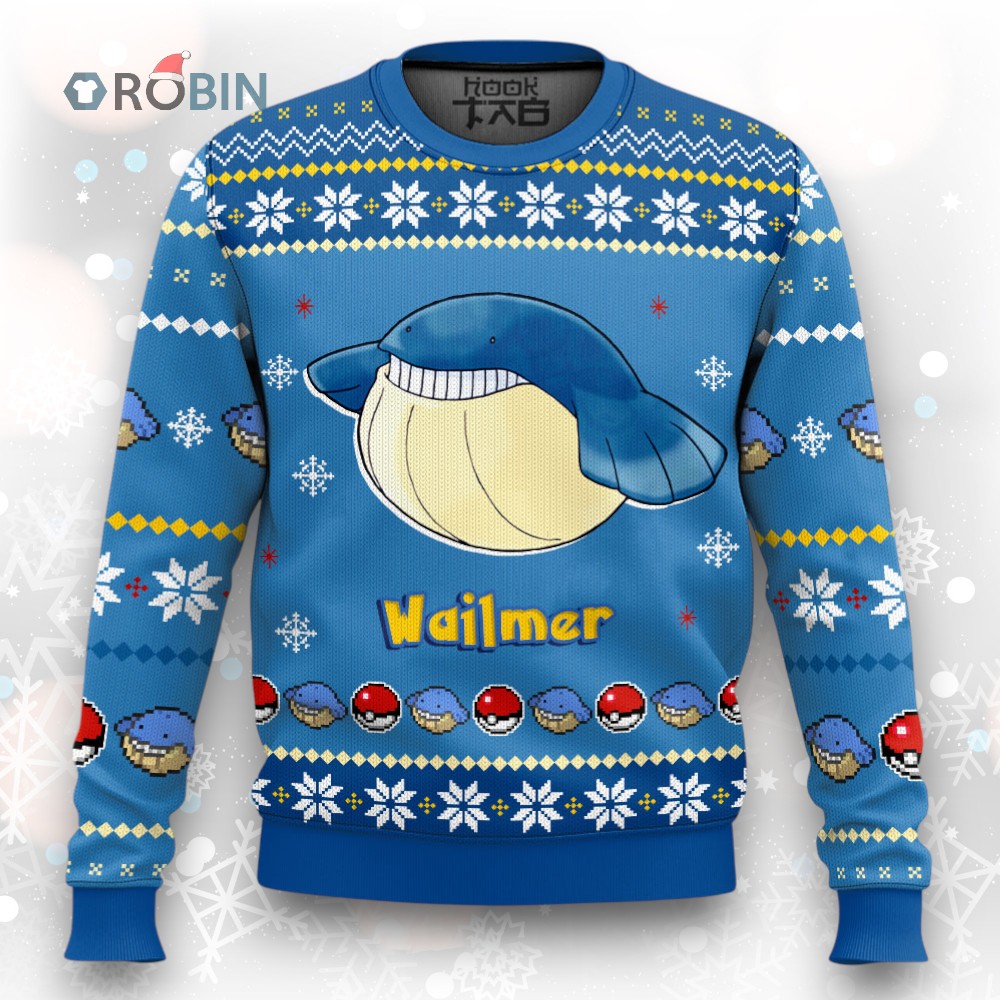 Pokemon Gen 3 Wailmer Ugly Christmas Sweater Pokemon Gen 3 Wailmer Ugly Christmas Sweater