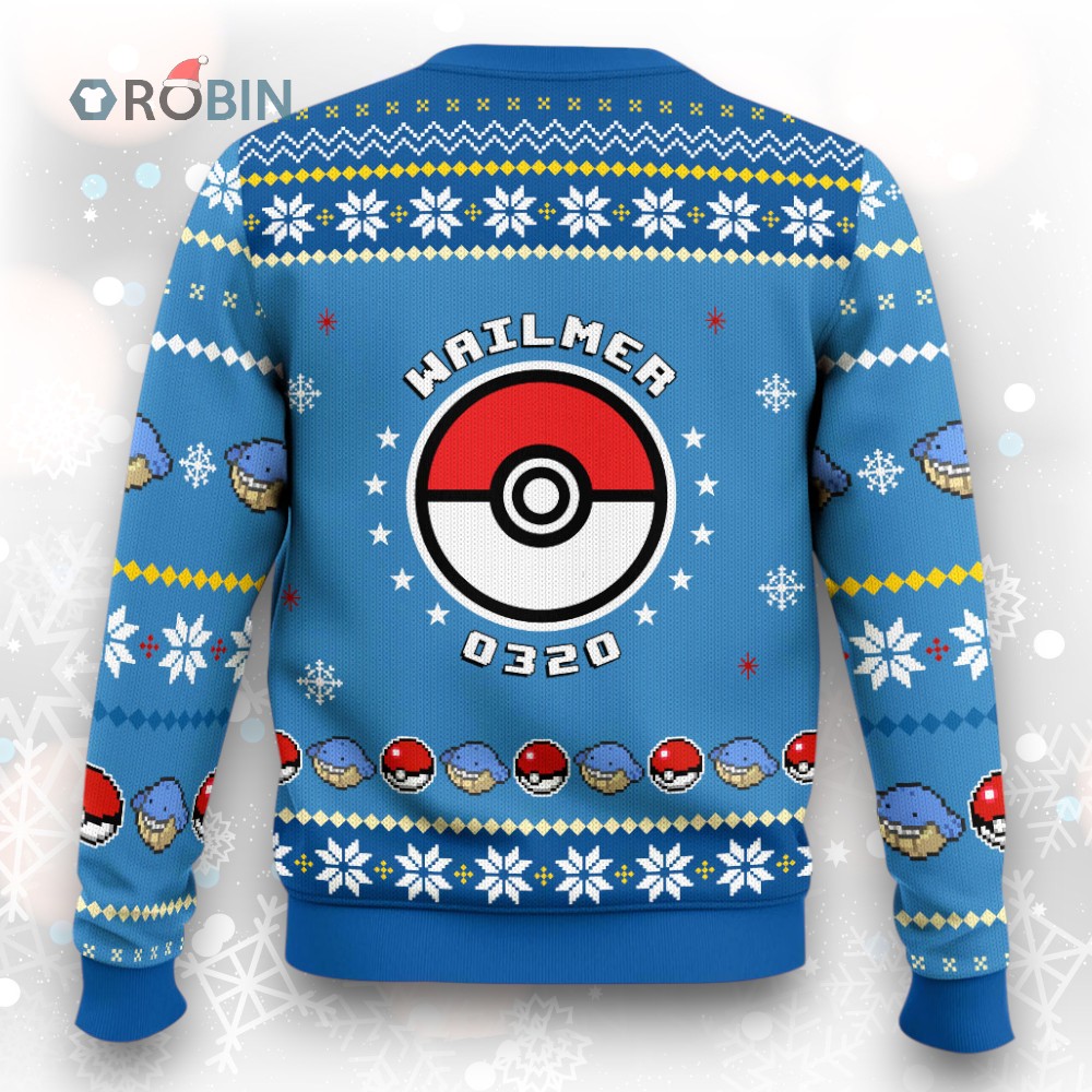 Pokemon Gen 3 Wailmer Ugly Christmas Sweater Pokemon Gen 3 Wailmer Ugly Christmas Sweater