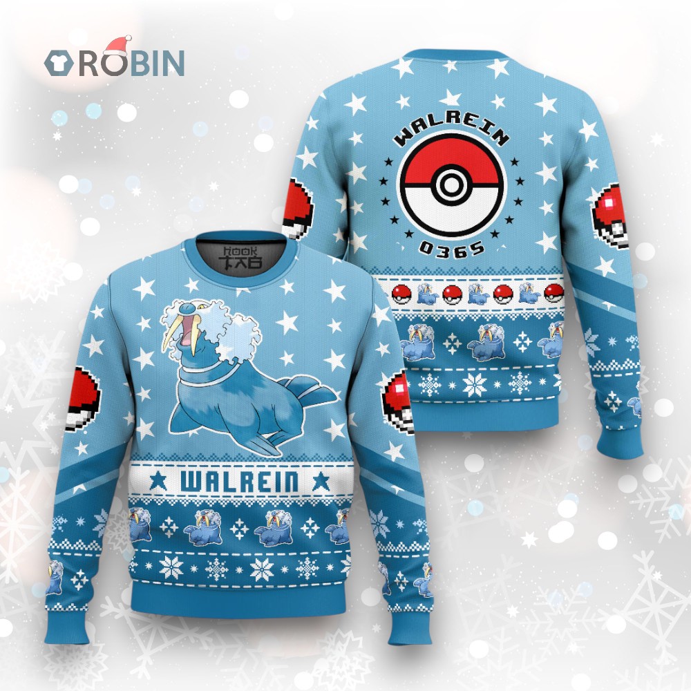 Pokemon Gen 3 Walrein Ugly Christmas Sweater Pokemon Gen 3 Walrein Ugly Christmas Sweater
