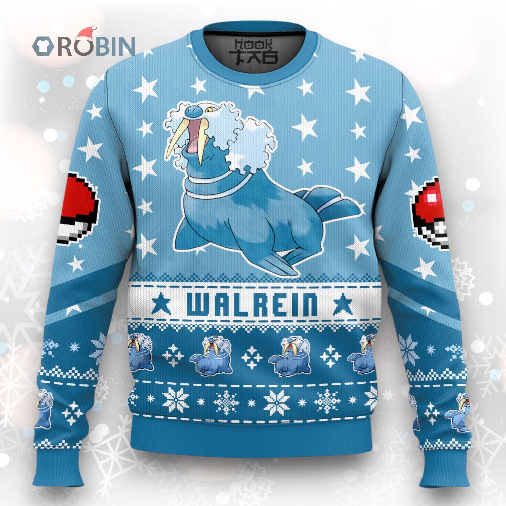 Pokemon Gen 3 Walrein Ugly Christmas Sweater Pokemon Gen 3 Walrein Ugly Christmas Sweater