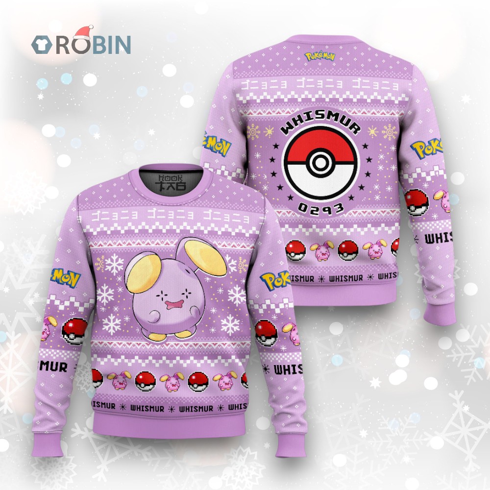 Pokemon Gen 3 Whismur Ugly Christmas Sweater Pokemon Gen 3 Whismur Ugly Christmas Sweater