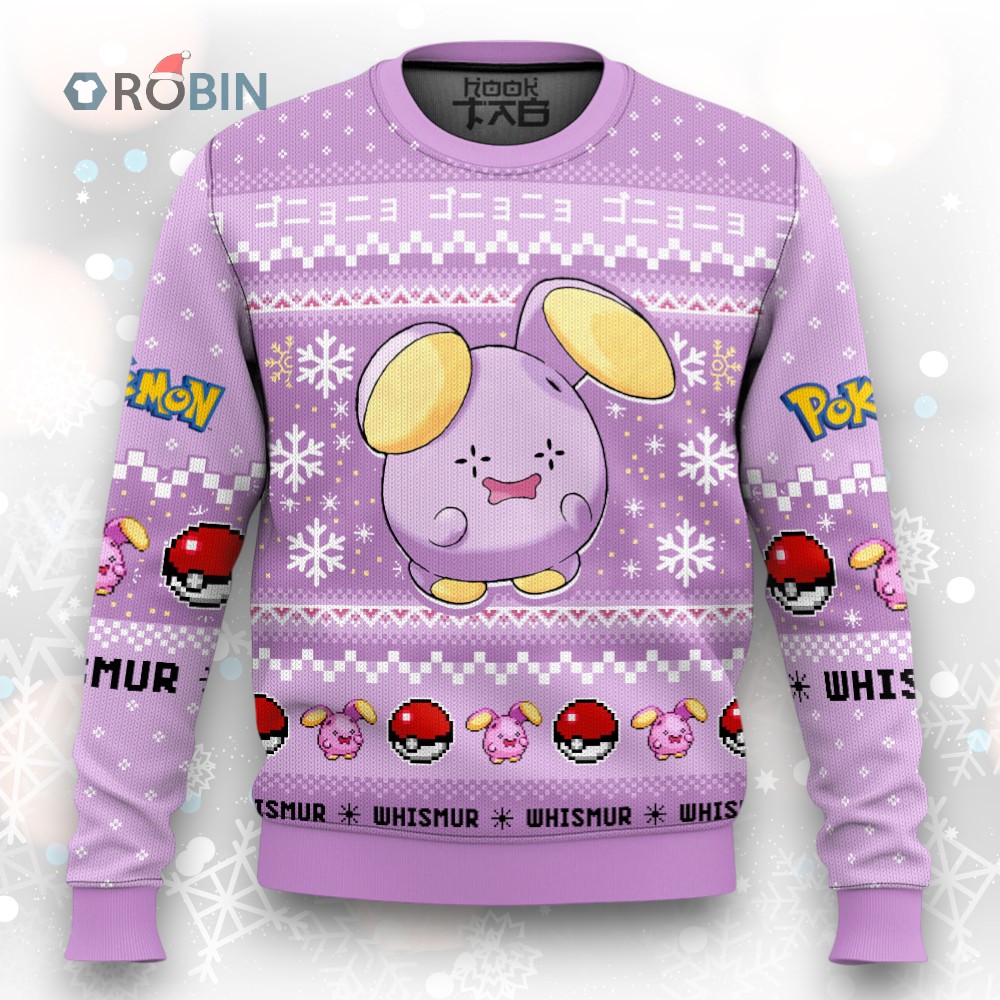 Pokemon Gen 3 Whismur Ugly Christmas Sweater Pokemon Gen 3 Whismur Ugly Christmas Sweater