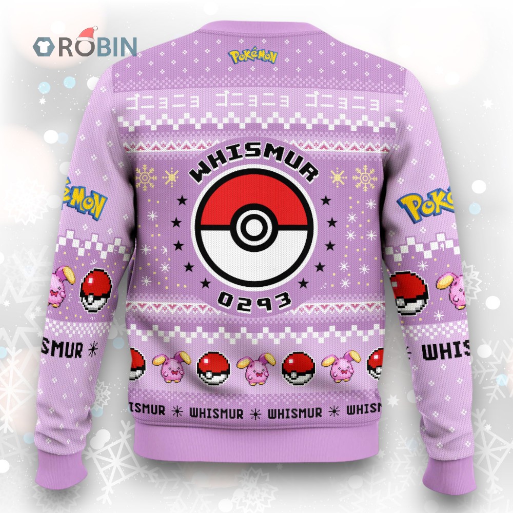 Pokemon Gen 3 Whismur Ugly Christmas Sweater Pokemon Gen 3 Whismur Ugly Christmas Sweater