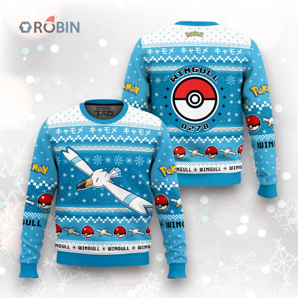 Pokemon Gen 3 Wingull Ugly Christmas Sweater Pokemon Gen 3 Wingull Ugly Christmas Sweater