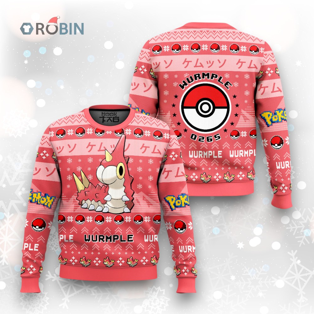 Pokemon Gen 3 Wurmple Ugly Christmas Sweater Pokemon Gen 3 Wurmple Ugly Christmas Sweater
