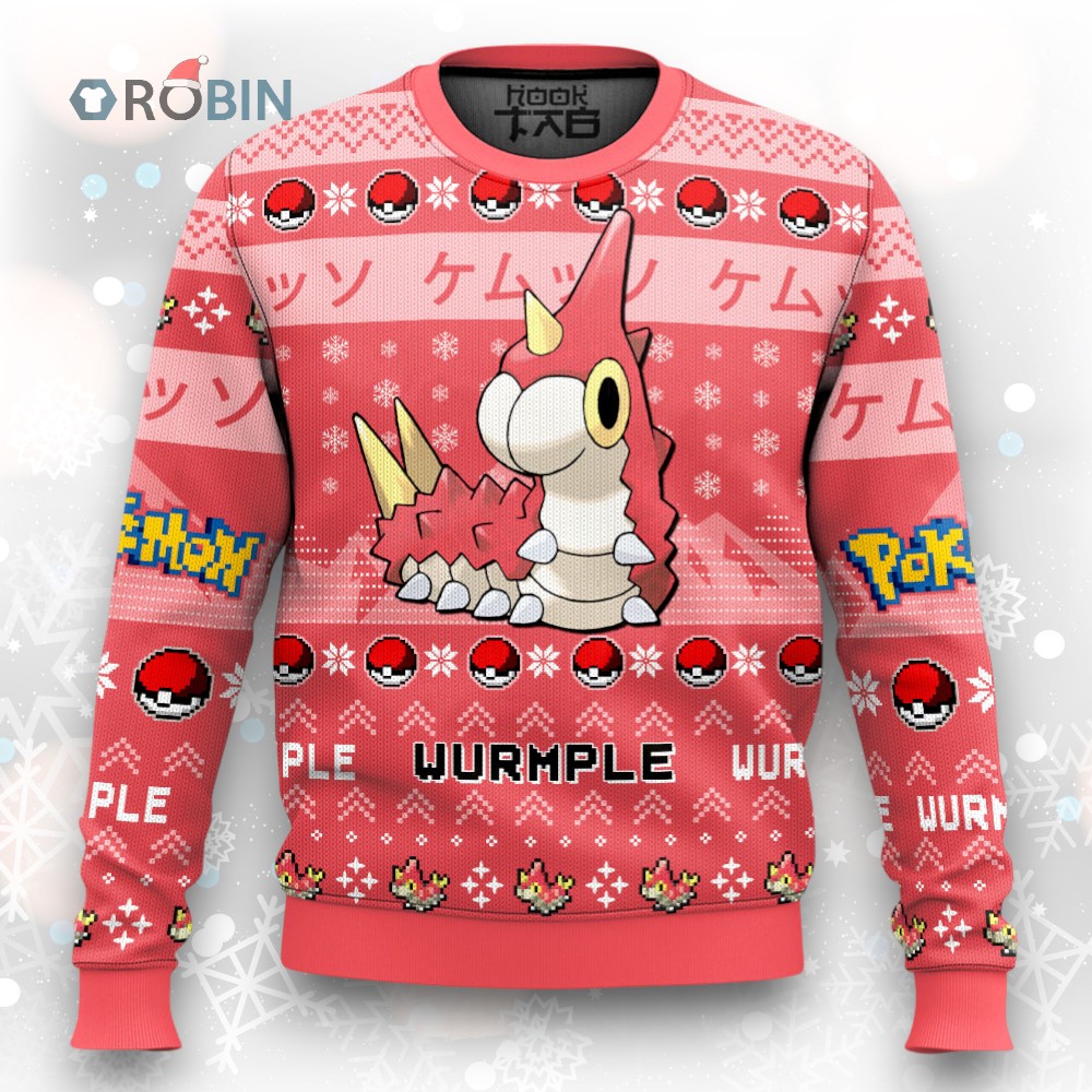 Pokemon Gen 3 Wurmple Ugly Christmas Sweater Pokemon Gen 3 Wurmple Ugly Christmas Sweater