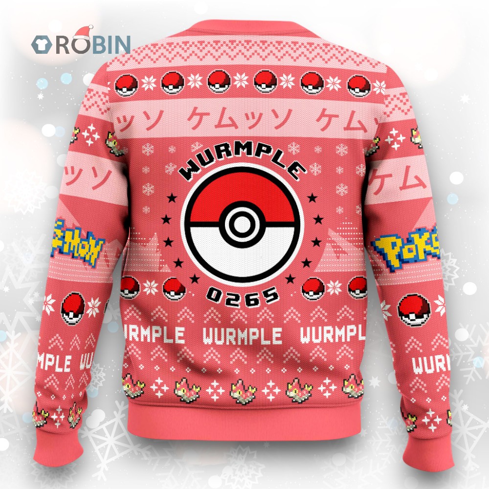 Pokemon Gen 3 Wurmple Ugly Christmas Sweater Pokemon Gen 3 Wurmple Ugly Christmas Sweater
