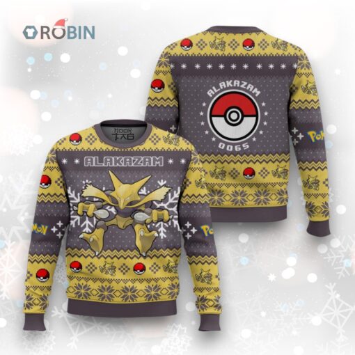 Pokemon Gen 1 Alakazam Ugly Christmas Sweater