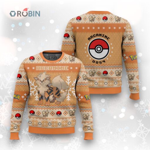 Pokemon Gen 1 Arcanine Ugly Christmas Sweater