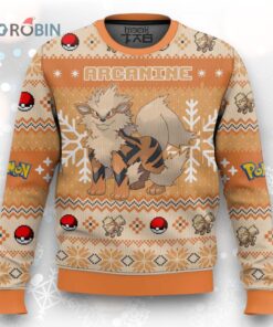 Pokemon Gen 1 Arcanine Ugly Christmas Sweater Pokemon Gen 1 Arcanine Ugly Christmas Sweater