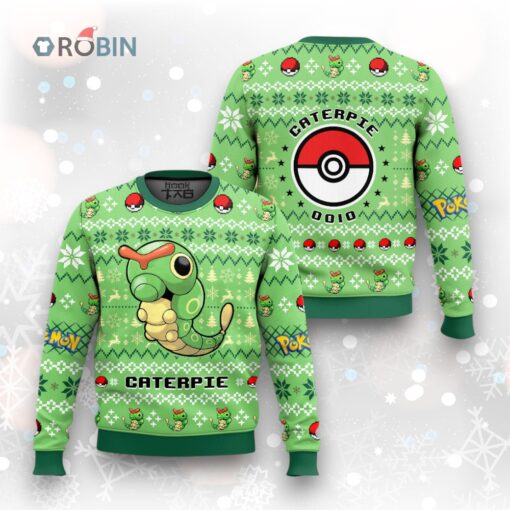 Pokemon Gen 1 Caterpie Ugly Christmas Sweater