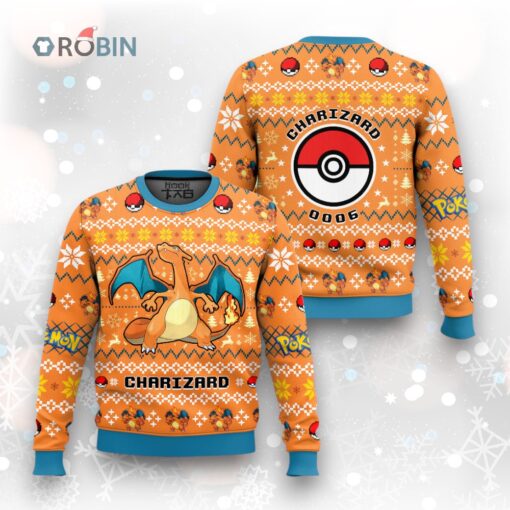 Pokemon Gen 1 Charizard Ugly Christmas Sweater