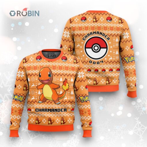 Pokemon Gen 1 Charmander Ugly Christmas Sweater