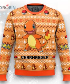 Pokemon Gen 1 Charmander Ugly Christmas Sweater