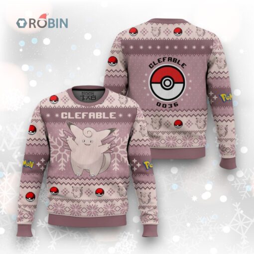 Pokemon Gen 1 Clefable Ugly Christmas Sweater
