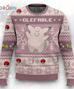 Pokemon Gen 1 Clefable Ugly Christmas Sweater Pokemon Gen 1 Clefable Ugly Christmas Sweater