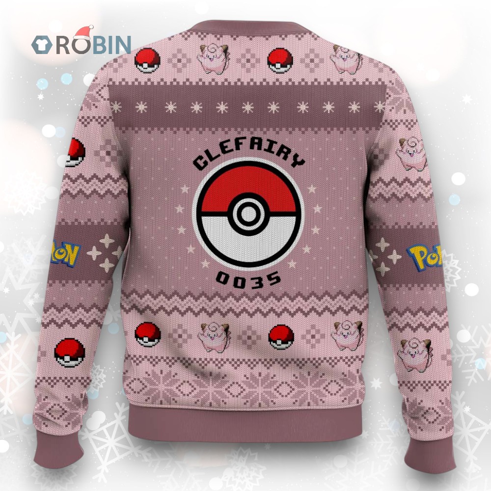 Pokemon Gen 1 Clefairy Ugly Christmas Sweater Pokemon Gen 1 Clefairy Ugly Christmas Sweater
