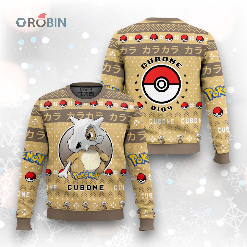 Pokemon Gen 1 Cubone Ugly Christmas Sweater Pokemon Gen 1 Cubone Ugly Christmas Sweater