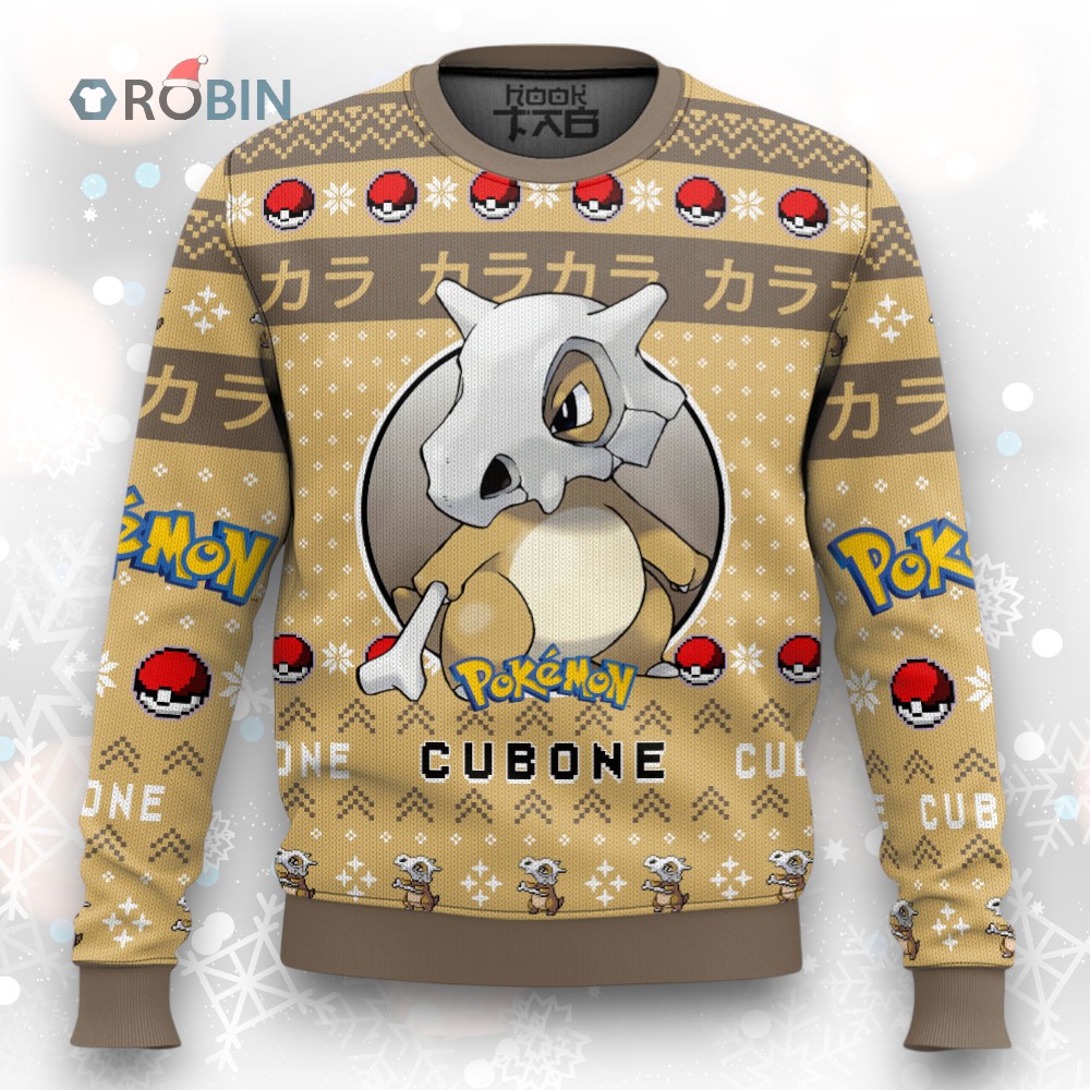 Pokemon Gen 1 Cubone Ugly Christmas Sweater Pokemon Gen 1 Cubone Ugly Christmas Sweater