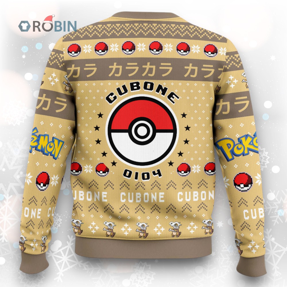 Pokemon Gen 1 Cubone Ugly Christmas Sweater Pokemon Gen 1 Cubone Ugly Christmas Sweater