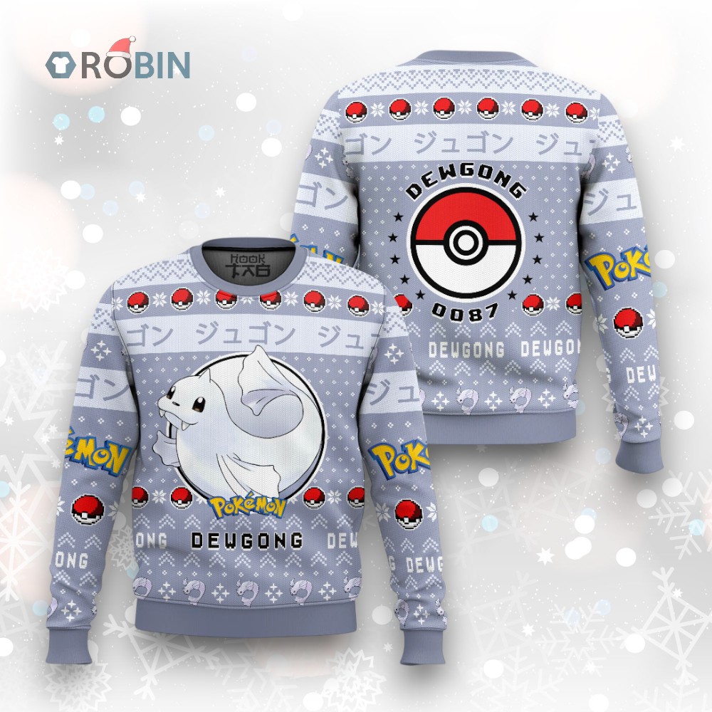 Pokemon Gen 1 Dewgong Ugly Christmas Sweater Pokemon Gen 1 Dewgong Ugly Christmas Sweater