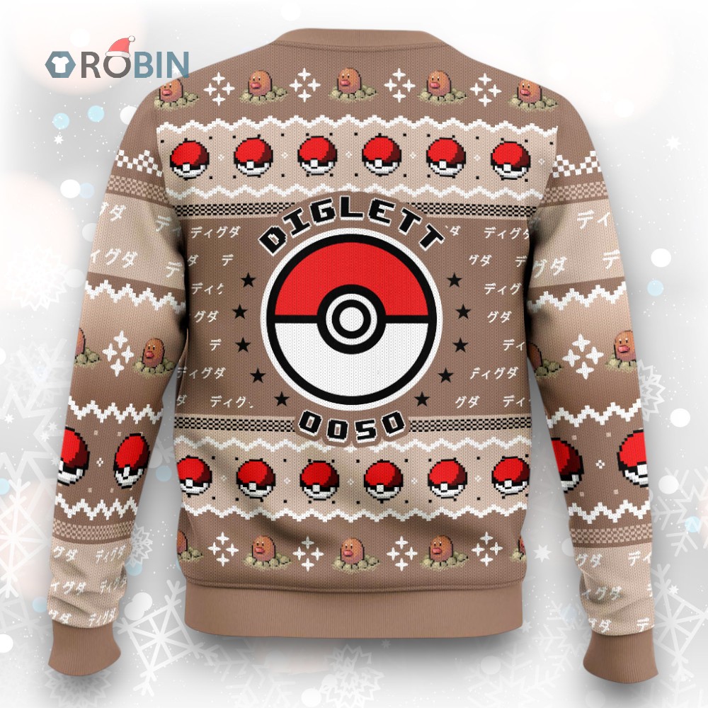Pokemon Gen 1 Diglett Ugly Christmas Sweater Pokemon Gen 1 Diglett Ugly Christmas Sweater