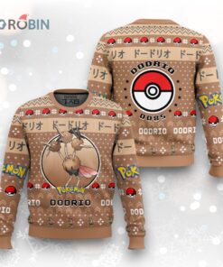 Pokemon Gen 1 Dodrio Ugly Christmas Sweater