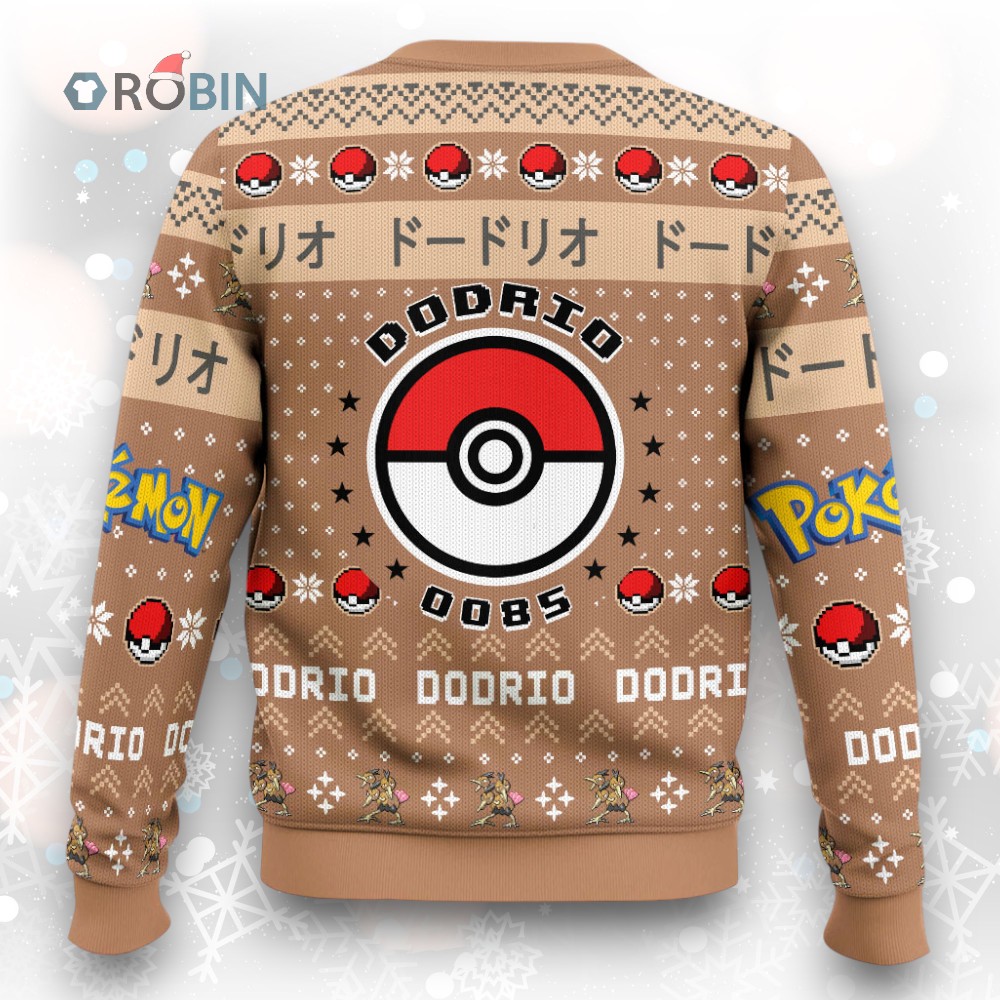 Pokemon Gen 1 Dodrio Ugly Christmas Sweater Pokemon Gen 1 Dodrio Ugly Christmas Sweater