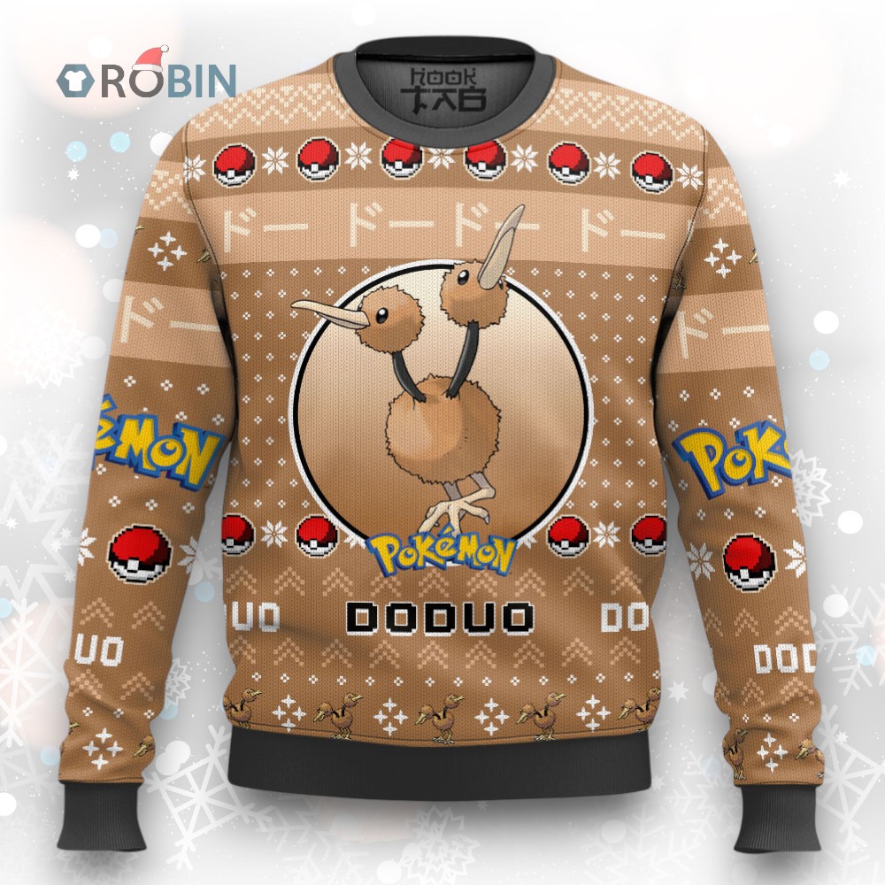 Pokemon Gen 1 Doduo Ugly Christmas Sweater Pokemon Gen 1 Doduo Ugly Christmas Sweater