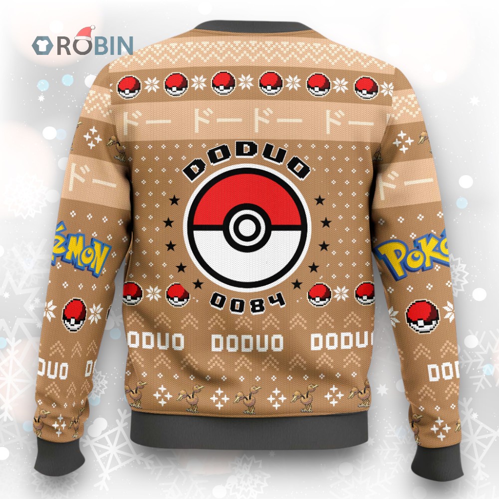 Pokemon Gen 1 Doduo Ugly Christmas Sweater Pokemon Gen 1 Doduo Ugly Christmas Sweater
