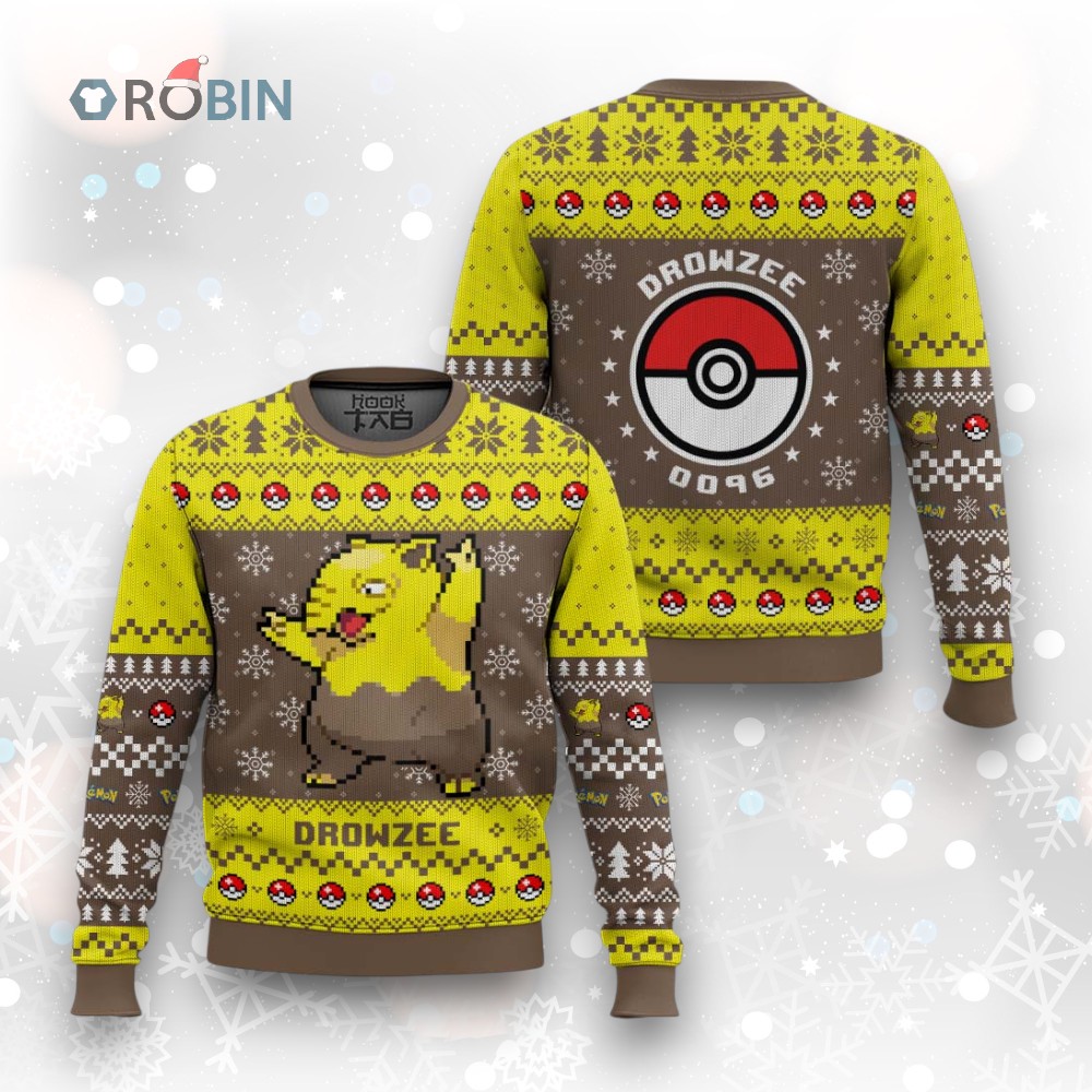 Pokemon Gen 1 Drowzee Ugly Christmas Sweater Pokemon Gen 1 Drowzee Ugly Christmas Sweater