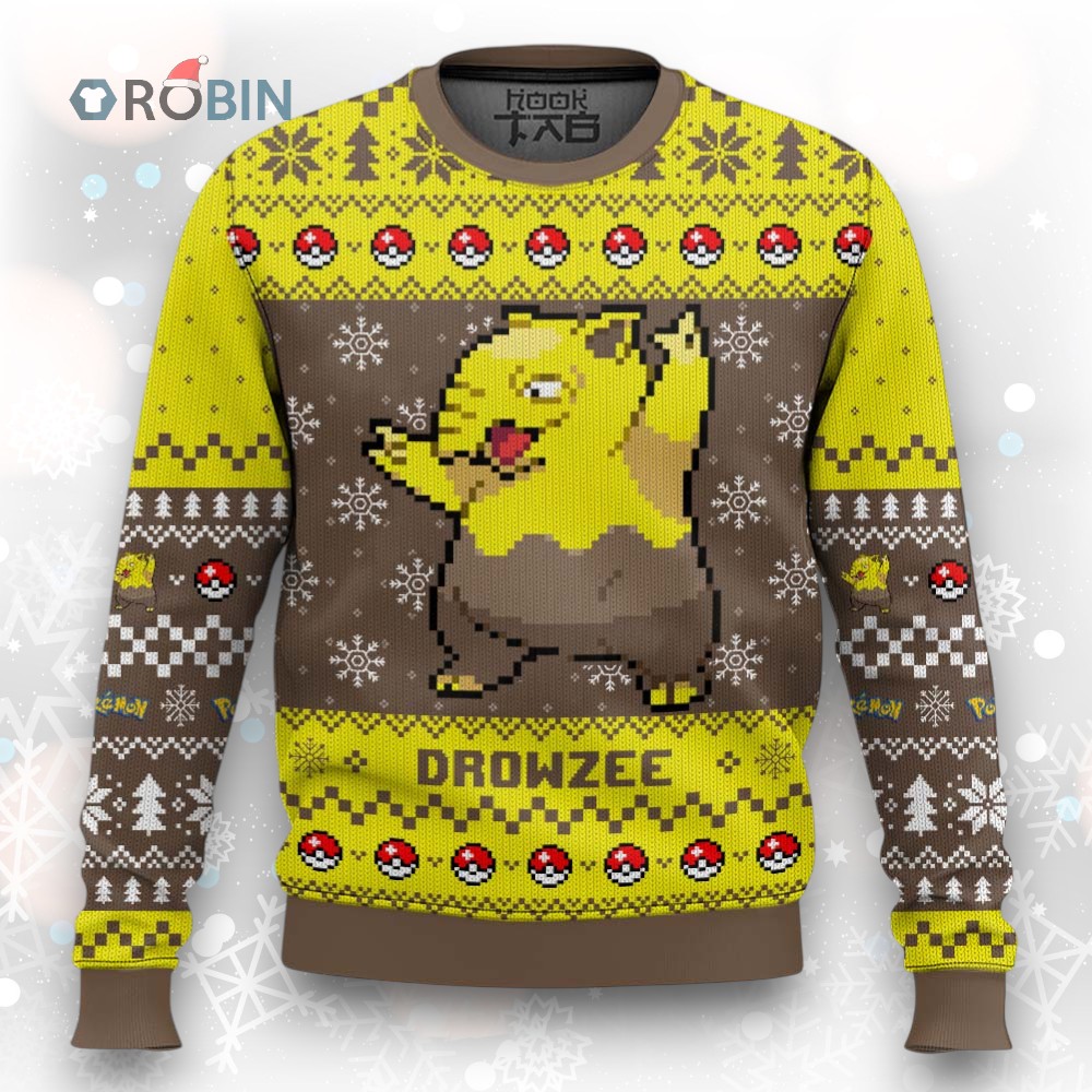 Pokemon Gen 1 Drowzee Ugly Christmas Sweater Pokemon Gen 1 Drowzee Ugly Christmas Sweater
