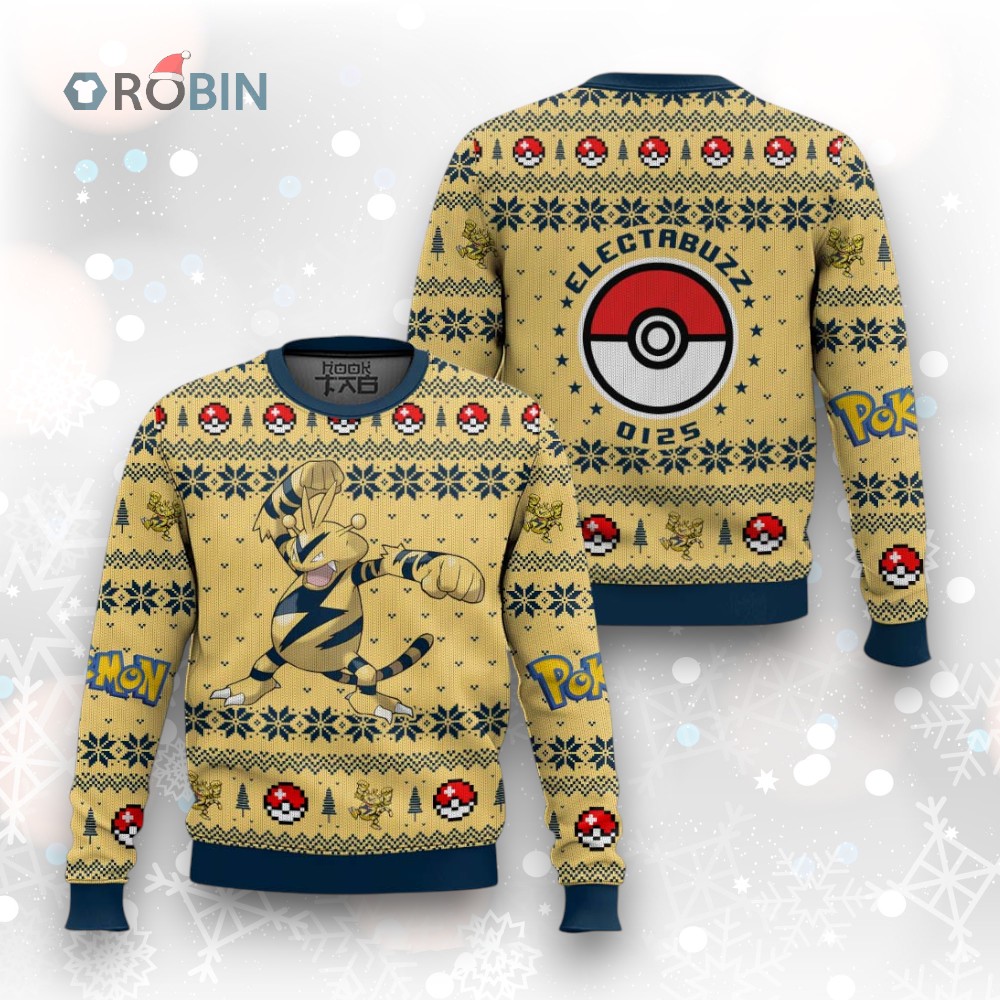 Pokemon Gen 1 Electabuzz Ugly Christmas Sweater Pokemon Gen 1 Electabuzz Ugly Christmas Sweater