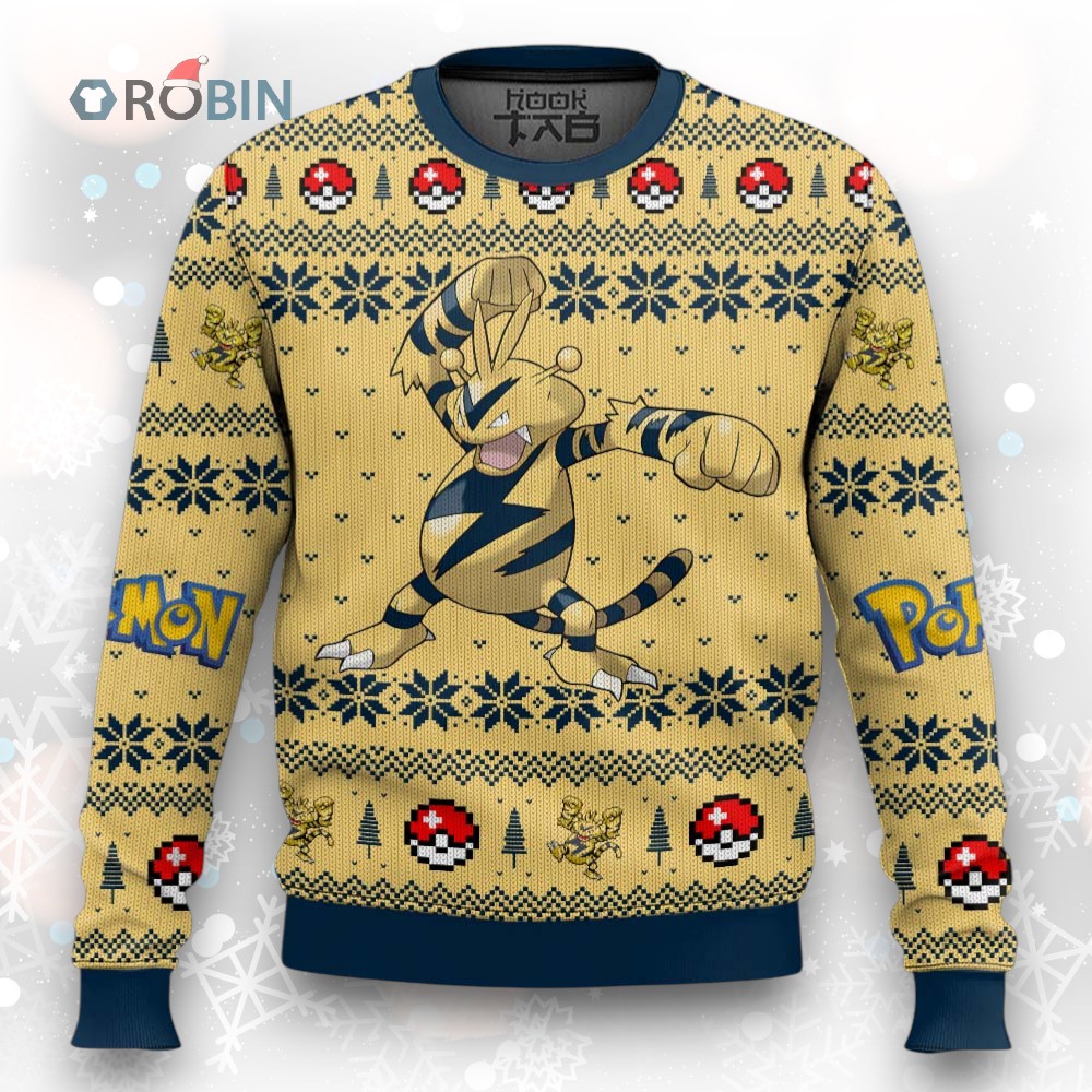 Pokemon Gen 1 Electabuzz Ugly Christmas Sweater Pokemon Gen 1 Electabuzz Ugly Christmas Sweater